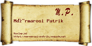 Mármarosi Patrik névjegykártya